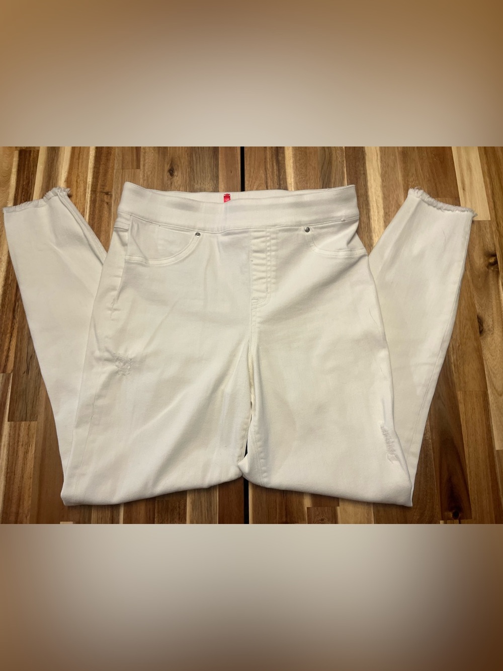 SPANX White Stretch Slim Jeans